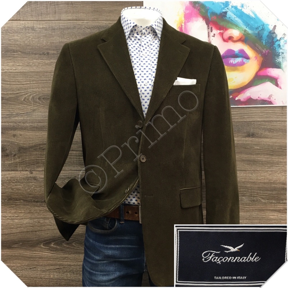 FACONNABLE Mens  Corduroy Blazer Sport Coat Casual Jacket Size‎ 42L Classic Suit